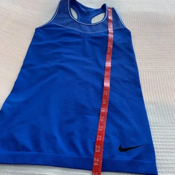Nike Pro Blue Racer Back Vented Compression Tank - Picture 8 of 9